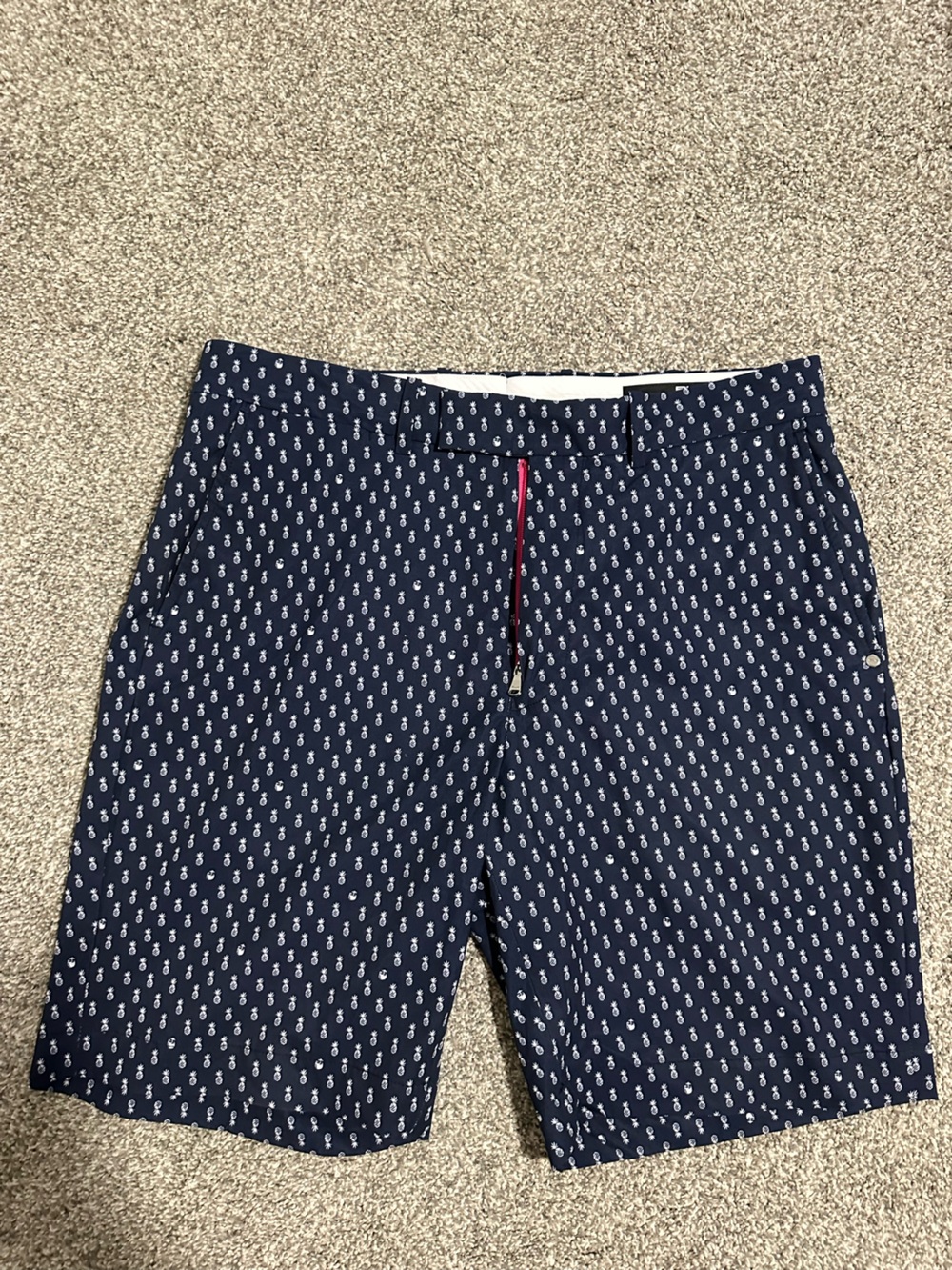 Like New Ralph Lauren RLX Navy Blue Pineapple Print Shorts